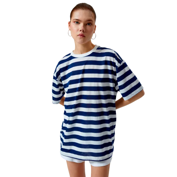 Tricou pentru femei Koton 4SAL10174IK 36% vâscoză/ Navy photo 1