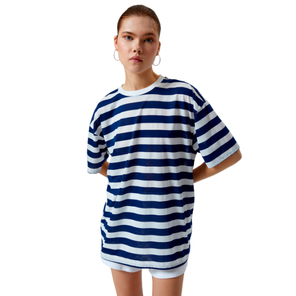 Tricou pentru femei Koton 4SAL10174IK 36% vâscoză/ Navy photo 1