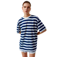 Tricou pentru femei Koton 4SAL10174IK 36% vâscoză/ Navy