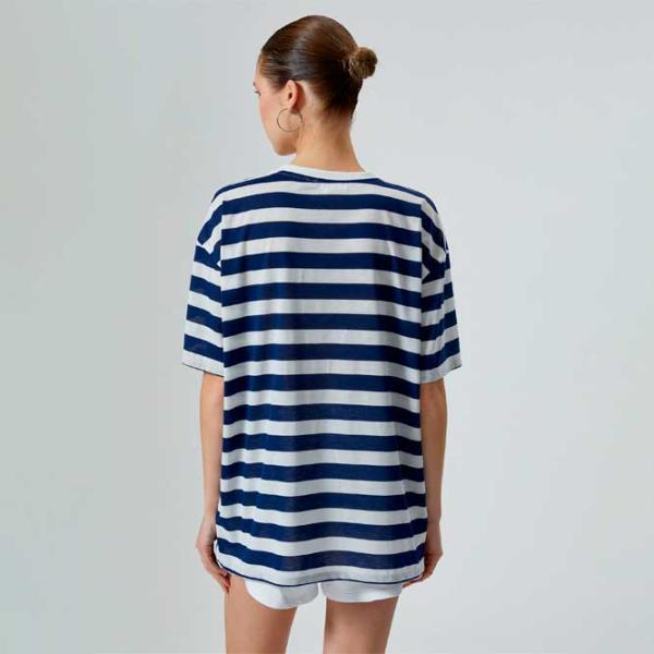 Tricou pentru femei Koton 4SAL10174IK 36% vâscoză/ Navy photo 4