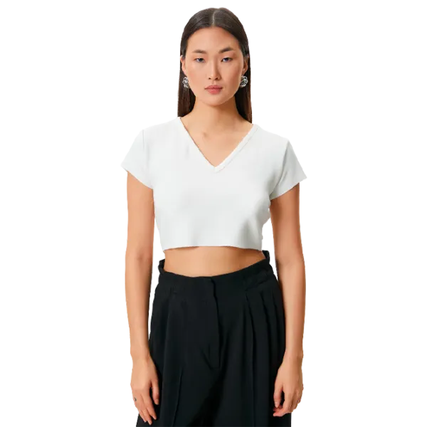 Tricou pentru femei Koton 4SAK50231EK 80% Vâscoză/ White photo 1