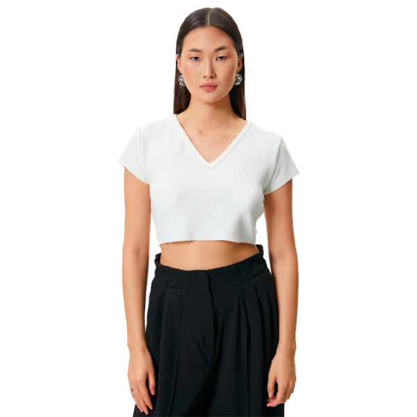 Tricou pentru femei Koton 4SAK50231EK 80% Vâscoză/ White photo 1