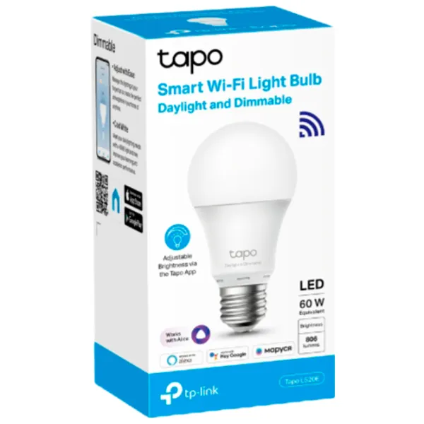Умная лампочка светодиодная TP-Link Tapo L520E E27/ 8 Вт/ 4000 K/ 806лм/ White photo 6