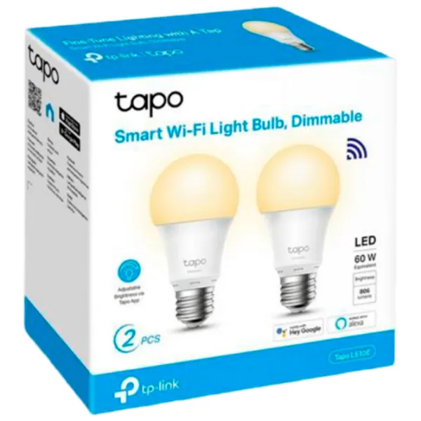 Комплект лампочек светодиодная TP-Link Tapo L510E(2-pack) E27/ 8.7 Вт/ 2700 K/ 806лм/ White photo 7
