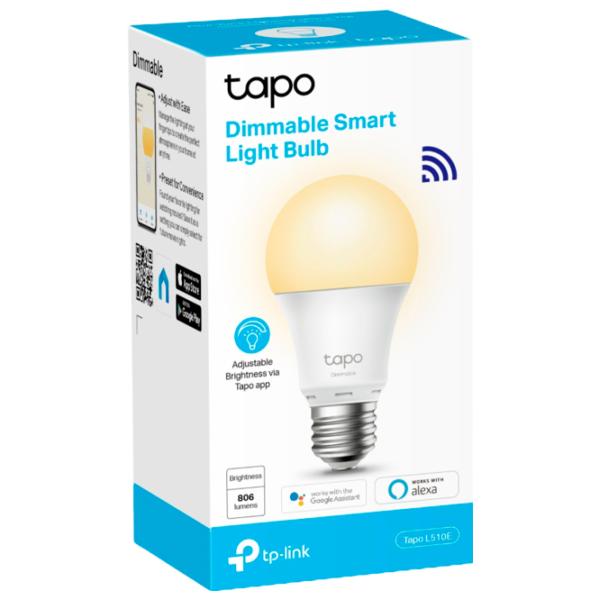Умная лампочка светодиодная TP-Link Tapo L510E E27/ 8.7 Вт/ 2700 K/ 806лм/ White photo 6 Умная лампочка светодиодная TP-Link Tapo L510E E27/ 8.7 Вт/ 2700 K/ 806лм/ White photo 6