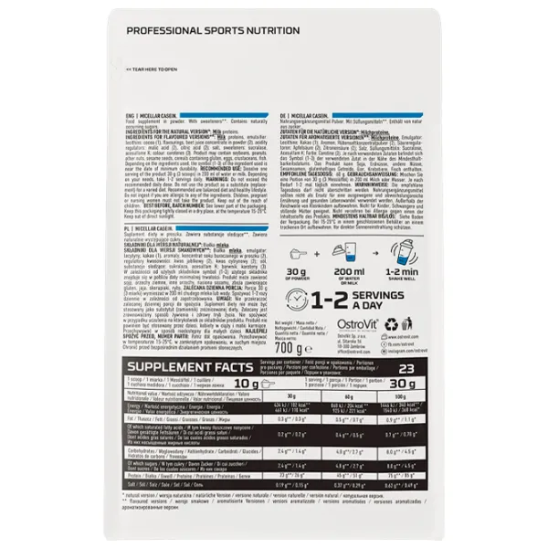 Proteină OstroVit Micellar Casein 700 g (5902232610451) praf/ Ciocolată photo 3 Proteină OstroVit Micellar Casein 700 g (5902232610451) praf/ Ciocolată photo 3