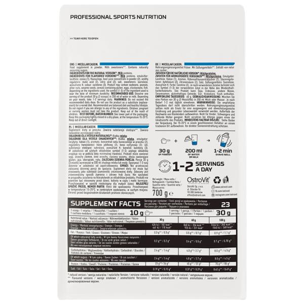 Proteină OstroVit Micellar Casein 700 g (5902232610451) praf/ Ciocolată photo 3 Proteină OstroVit Micellar Casein 700 g (5902232610451) praf/ Ciocolată photo 3