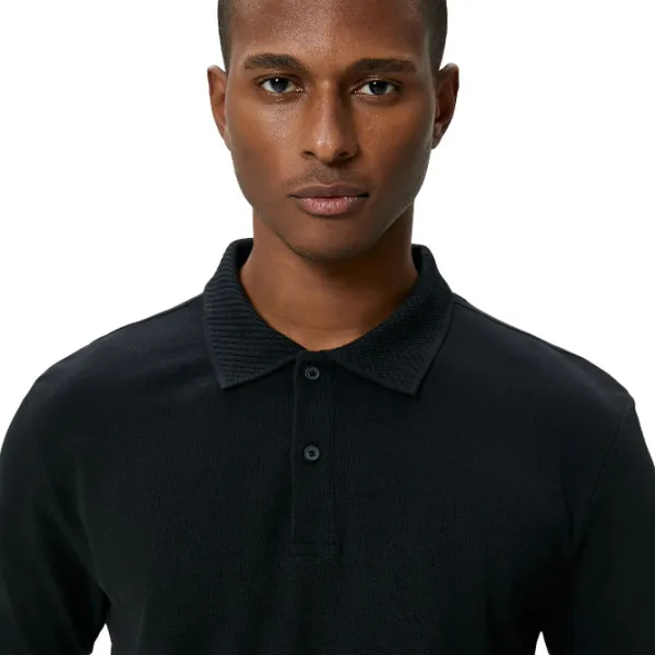 Tricou polo pentru bărbați Koton BCS Black photo 2 Tricou polo pentru bărbați Koton BCS Black photo 2