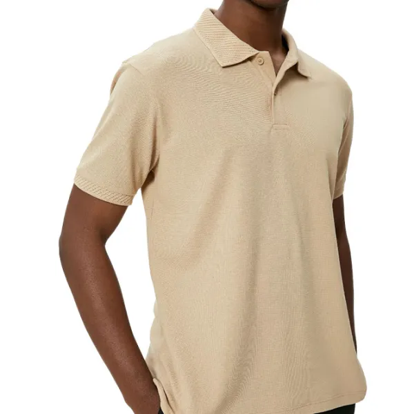Tricou polo pentru bărbați Koton BCS Beige photo 5 Tricou polo pentru bărbați Koton BCS Beige photo 5