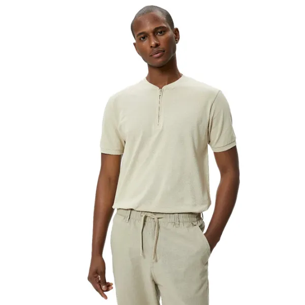 Tricou polo pentru bărbați Koton BCS Beige photo 1