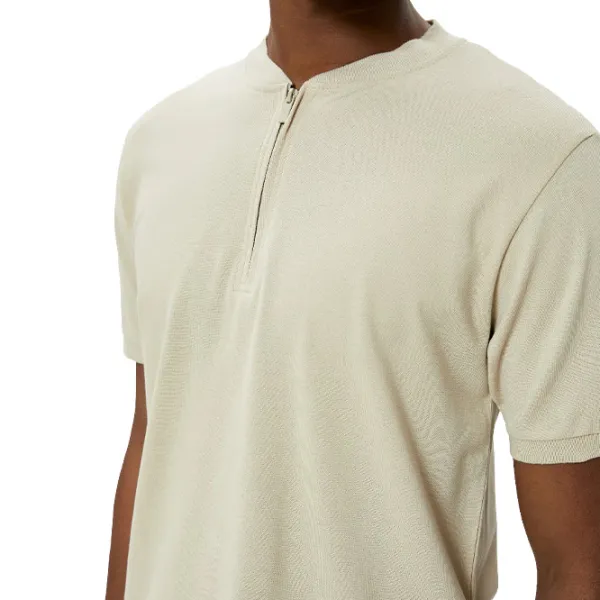 Tricou polo pentru bărbați Koton BCS Beige photo 5