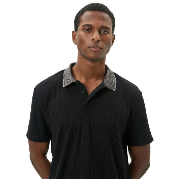 Tricou polo pentru bărbați Koton 4SAM10091MK999 Black photo 2 Tricou polo pentru bărbați Koton 4SAM10091MK999 Black photo 2