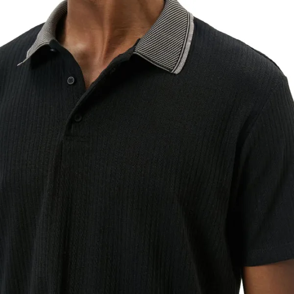 Tricou polo pentru bărbați Koton 4SAM10091MK999 Black photo 5 Tricou polo pentru bărbați Koton 4SAM10091MK999 Black photo 5