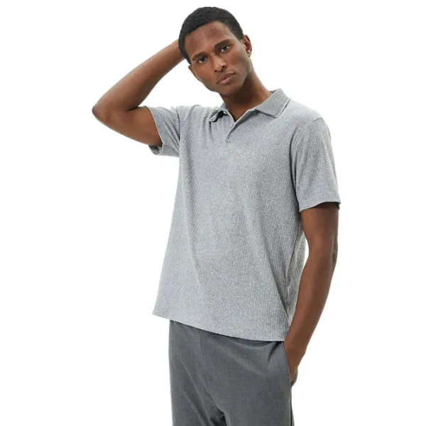 Tricou polo pentru bărbați Koton 4SAM10091MK031 Grey photo 2 Tricou polo pentru bărbați Koton 4SAM10091MK031 Grey photo 2