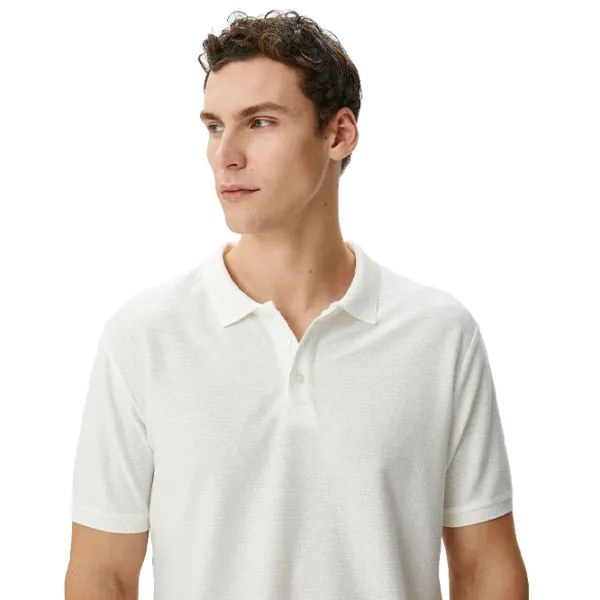 Tricou polo pentru bărbați Koton BCS Ecru photo 2