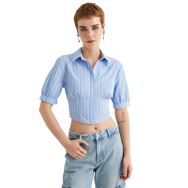 Cămașă pentru femei Koton 4SAL60038IW XS/ Blue Stripe photo 1