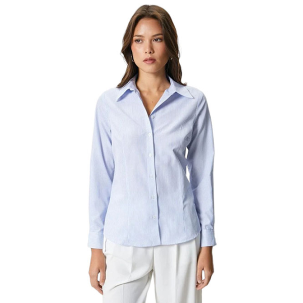 Cămașă pentru femei Koton 4SAK60256UW XL/ Navy Stripe photo 1 Cămașă pentru femei Koton 4SAK60256UW XL/ Navy Stripe photo 1