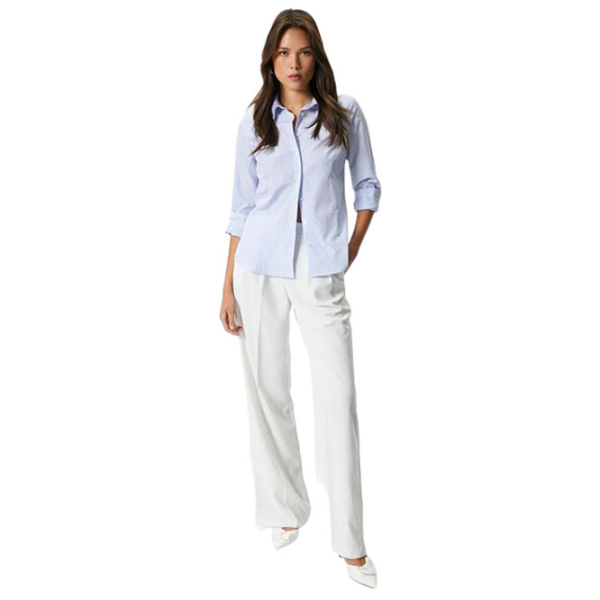 Cămașă pentru femei Koton 4SAK60256UW XL/ Navy Stripe photo 4 Cămașă pentru femei Koton 4SAK60256UW XL/ Navy Stripe photo 4
