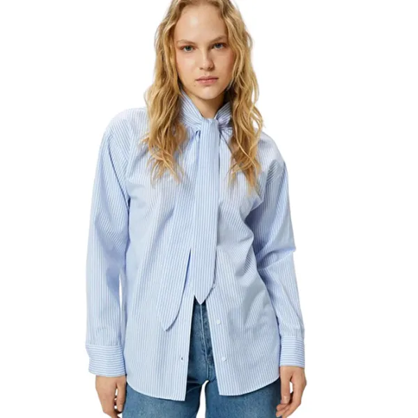 Cămașă pentru femei Koton 4SAK60297PW XL/ Blue Stripe photo 3 Cămașă pentru femei Koton 4SAK60297PW XL/ Blue Stripe photo 3