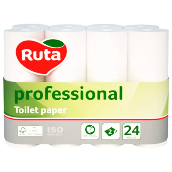 Hârtie igienică Ruta Professional Cantitatea în set - 24/ Numărul de straturi - 2 photo 1 Hârtie igienică Ruta Professional Cantitatea în set - 24/ Numărul de straturi - 2 photo 1