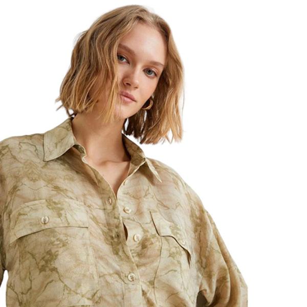 Cămașă pentru femei Koton 4SAK60344PW XS/ Khaki Design photo 3 Cămașă pentru femei Koton 4SAK60344PW XS/ Khaki Design photo 3