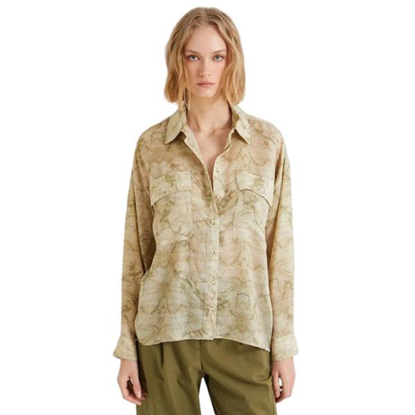 Cămașă pentru femei Koton 4SAK60344PW M/ Khaki Design photo 1 Cămașă pentru femei Koton 4SAK60344PW M/ Khaki Design photo 1