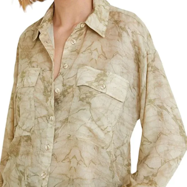 Cămașă pentru femei Koton 4SAK60344PW M/ Khaki Design photo 5 Cămașă pentru femei Koton 4SAK60344PW M/ Khaki Design photo 5