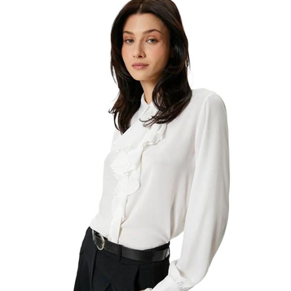 Cămașă pentru femei Koton 4SAK60374UW XS/ White photo 3 Cămașă pentru femei Koton 4SAK60374UW XS/ White photo 3