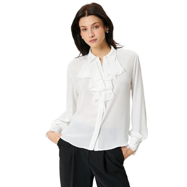 Cămașă pentru femei Koton 4SAK60374UW XXL/ White photo 1 Cămașă pentru femei Koton 4SAK60374UW XXL/ White photo 1