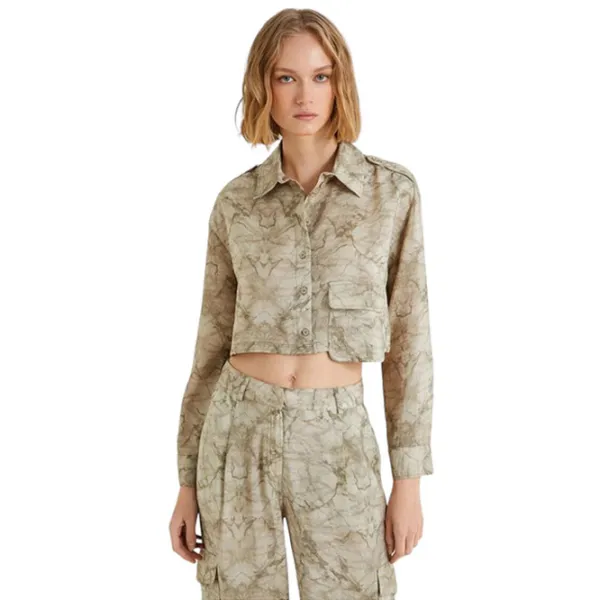 Cămașă pentru femei Koton 4SAK60295PW XS/ Khaki Design photo 1
