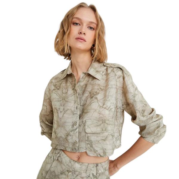 Cămașă pentru femei Koton 4SAK60295PW XS/ Khaki Design photo 3