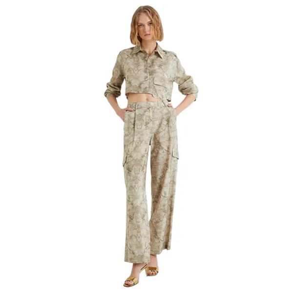 Cămașă pentru femei Koton 4SAK60295PW XS/ Khaki Design photo 4