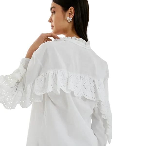 Рубашка для женщин Koton 4SAK60207UW L/ White photo 3 Рубашка для женщин Koton 4SAK60207UW L/ White photo 3