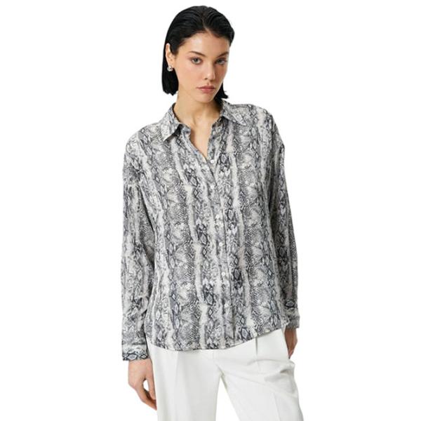 Cămașă pentru femei Koton 4SAK60243UW XXL/ Black Pattern photo 1 Cămașă pentru femei Koton 4SAK60243UW XXL/ Black Pattern photo 1
