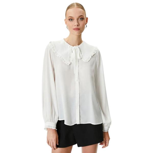 Cămașă pentru femei Koton 4SAK60019UW L/ White photo 1 Cămașă pentru femei Koton 4SAK60019UW L/ White photo 1