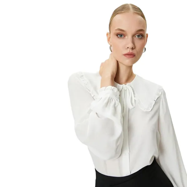 Cămașă pentru femei Koton 4SAK60019UW L/ White photo 3 Cămașă pentru femei Koton 4SAK60019UW L/ White photo 3