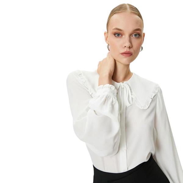 Cămașă pentru femei Koton 4SAK60019UW L/ White photo 3 Cămașă pentru femei Koton 4SAK60019UW L/ White photo 3
