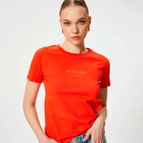 Футболка для женщин Koton 4SAK50101EK 100% хлопок/ Красный photo 3