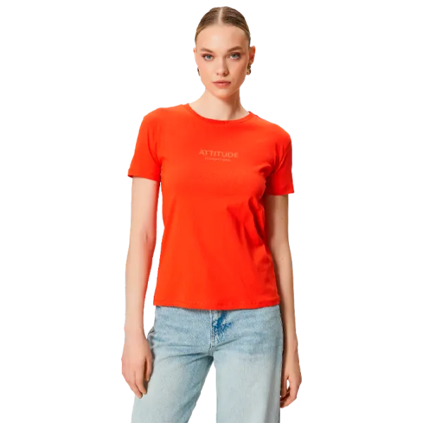 Tricou pentru femei Koton 4SAK50101EK 100% bumbac/ Red photo 1