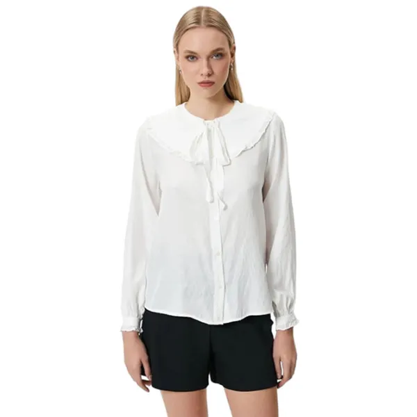 Cămașă pentru femei Koton 4SAK60046UW XXL/ White photo 1 Cămașă pentru femei Koton 4SAK60046UW XXL/ White photo 1