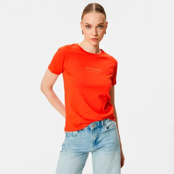 Tricou pentru femei Koton 4SAK50101EK 100% bumbac/ Red photo 2