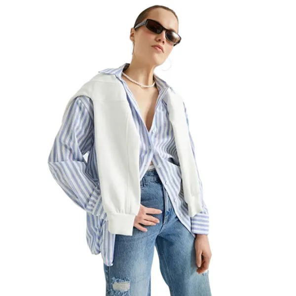 Cămașă pentru femei Koton 4SAK60021PW XL/ Blue Stripe photo 3