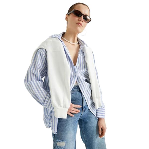 Cămașă pentru femei Koton 4SAK60021PW XL/ Blue Stripe photo 3