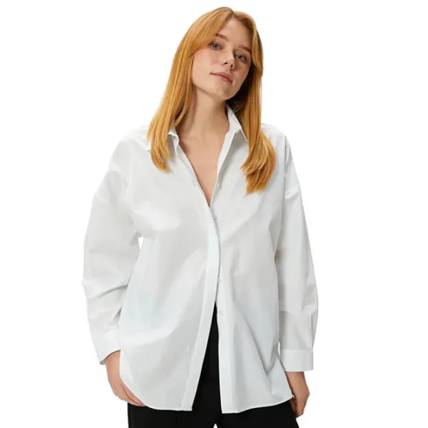 Cămașă pentru femei Koton 4SAK60226PW L/ White photo 1 Cămașă pentru femei Koton 4SAK60226PW L/ White photo 1