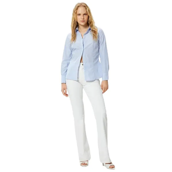 Cămașă pentru femei Koton 4SAK60259UW XXL/ Blue Stripe photo 4 Cămașă pentru femei Koton 4SAK60259UW XXL/ Blue Stripe photo 4