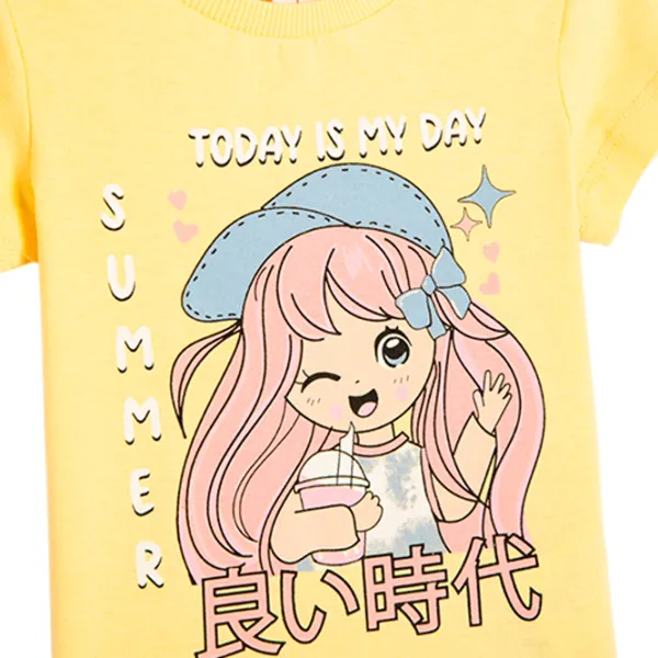 Tricou pentru fete Koton 4SMG10032AK 92 - 98 cm / Yellow photo 3 Tricou pentru fete Koton 4SMG10032AK 92 - 98 cm / Yellow photo 3