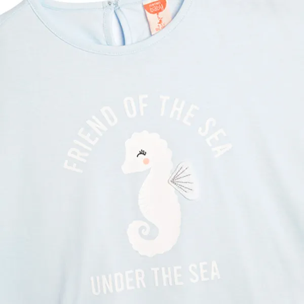 Tricou pentru fete Koton 4SMG10111AK 86 - 92 cm / Blue photo 3