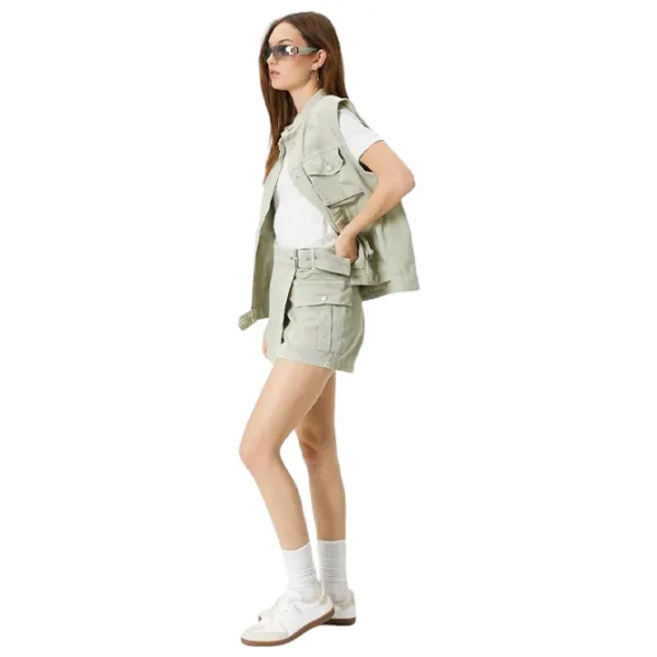 Fustă pentru femei Koton 4SAL70013MW L/ Khaki photo 5