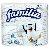 Hârtie igienică Familia White Plus Cantitatea în set - 4/ Numărul de straturi - 2