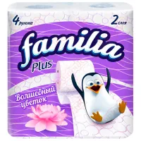 Hârtie igienică Familia Magic Flower Plus Cantitatea în set - 4/ Numărul de straturi - 2